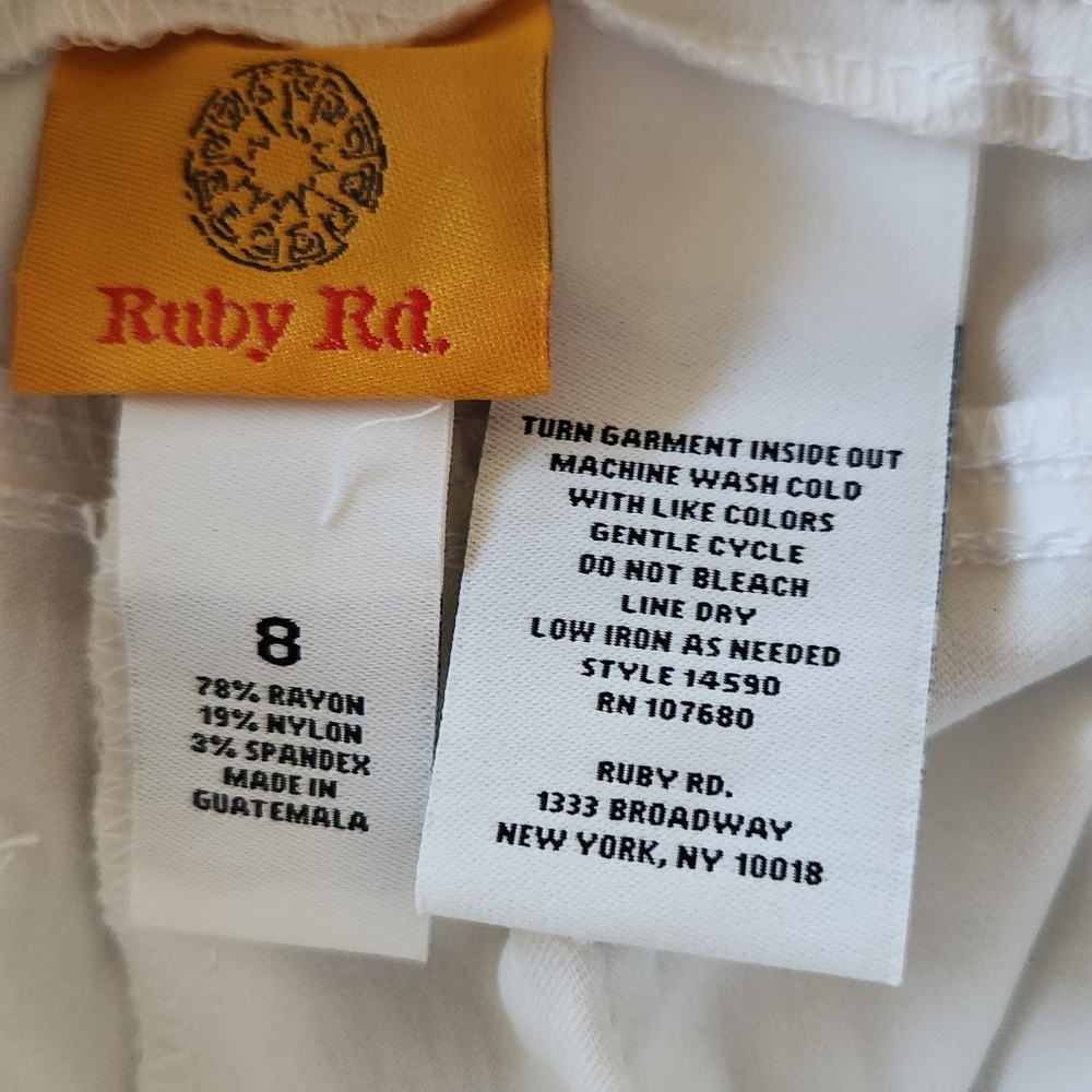 Ruby Rd White Stretch Pants - Picture 11 of 14